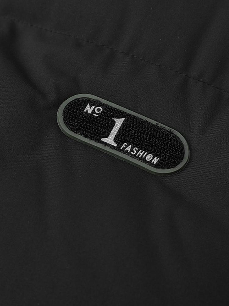 Contrast Zip Up Hooded Pufferjas