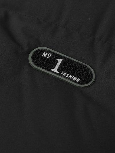 Contrast Zip Up Hooded Pufferjas