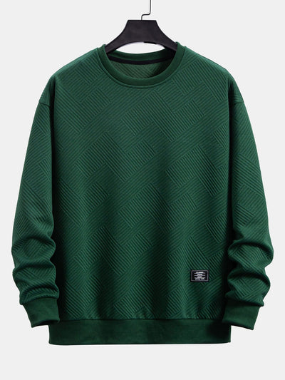 Relax Fit Geometric Striped Sweatshirt