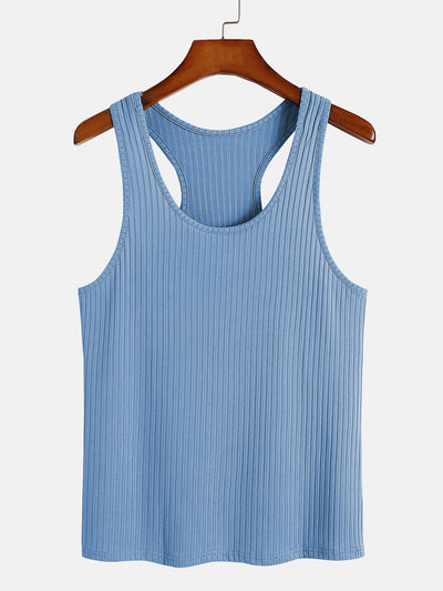 Basis Slim Ribbel Racerback Tanktop
