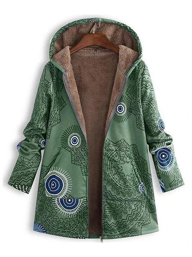 Chaqueta con capucha estilo boho chic