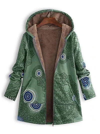 Chaqueta con capucha estilo boho chic