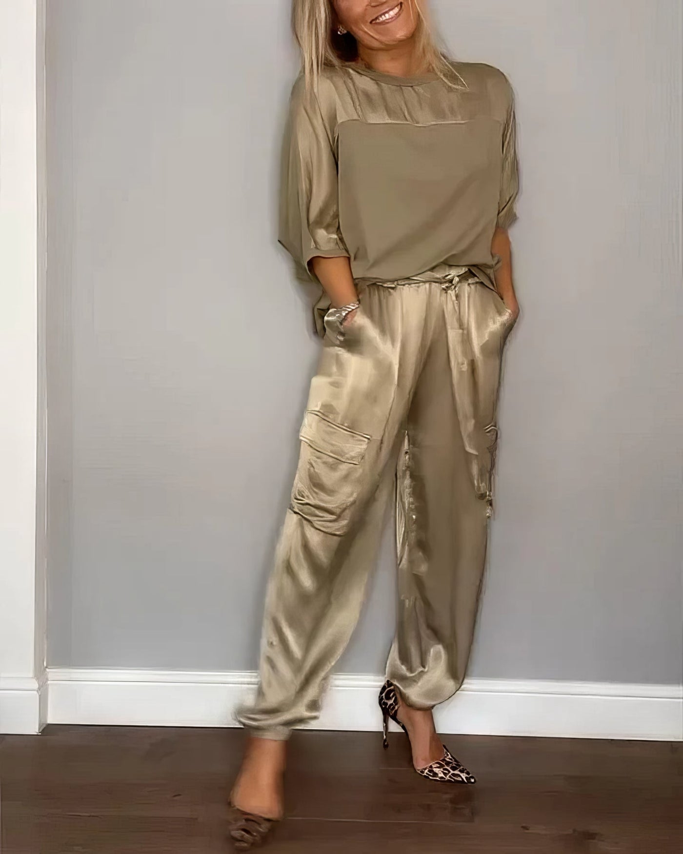 AMELIA | Complete Twee-delige Blouse en Chique Cargo Broek