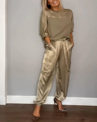 AMELIA | Complete Twee-delige Blouse en Chique Cargo Broek