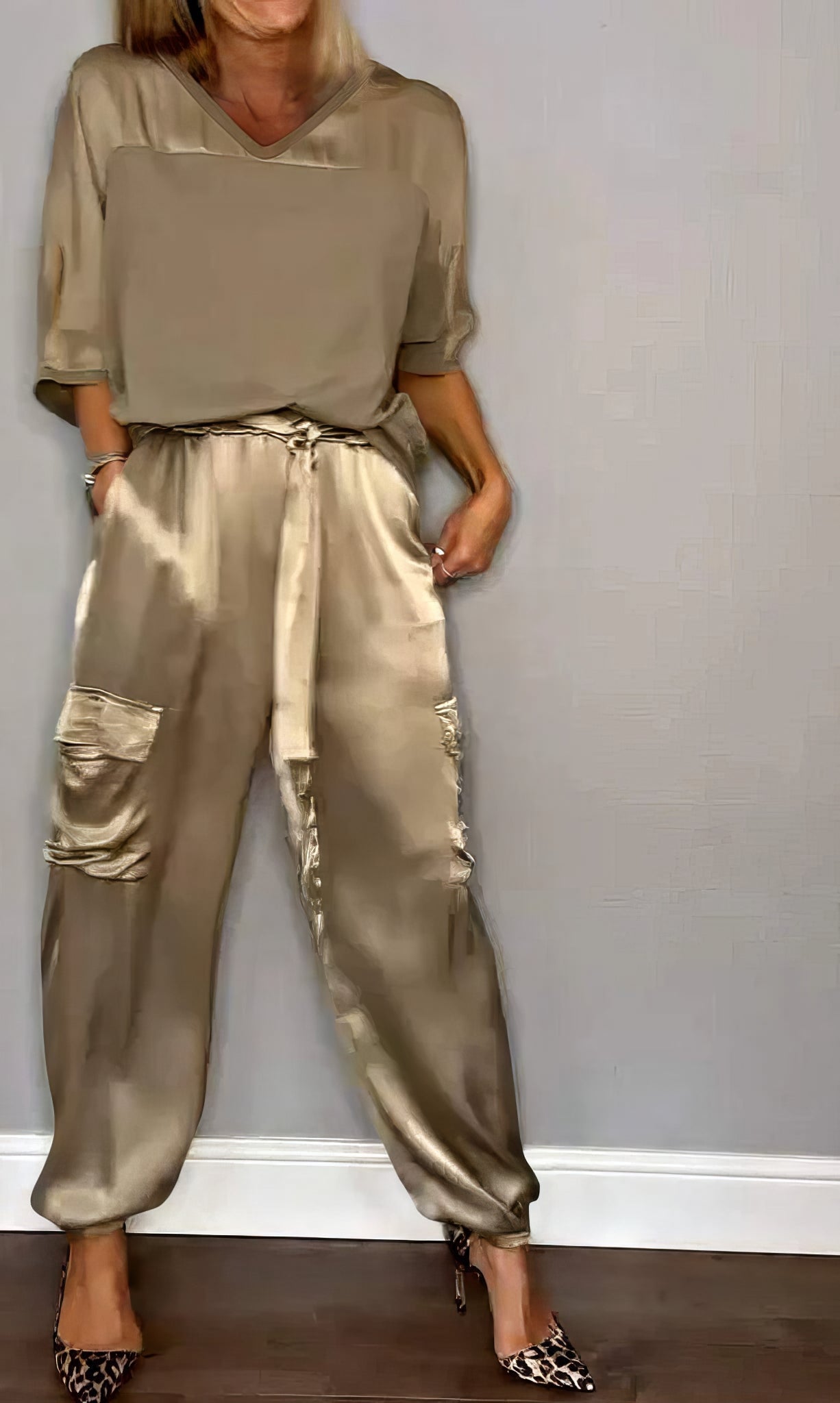 AMELIA | Complete Twee-delige Blouse en Chique Cargo Broek