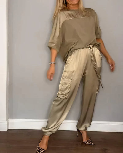 AMELIA | Complete Twee-delige Blouse en Chique Cargo Broek