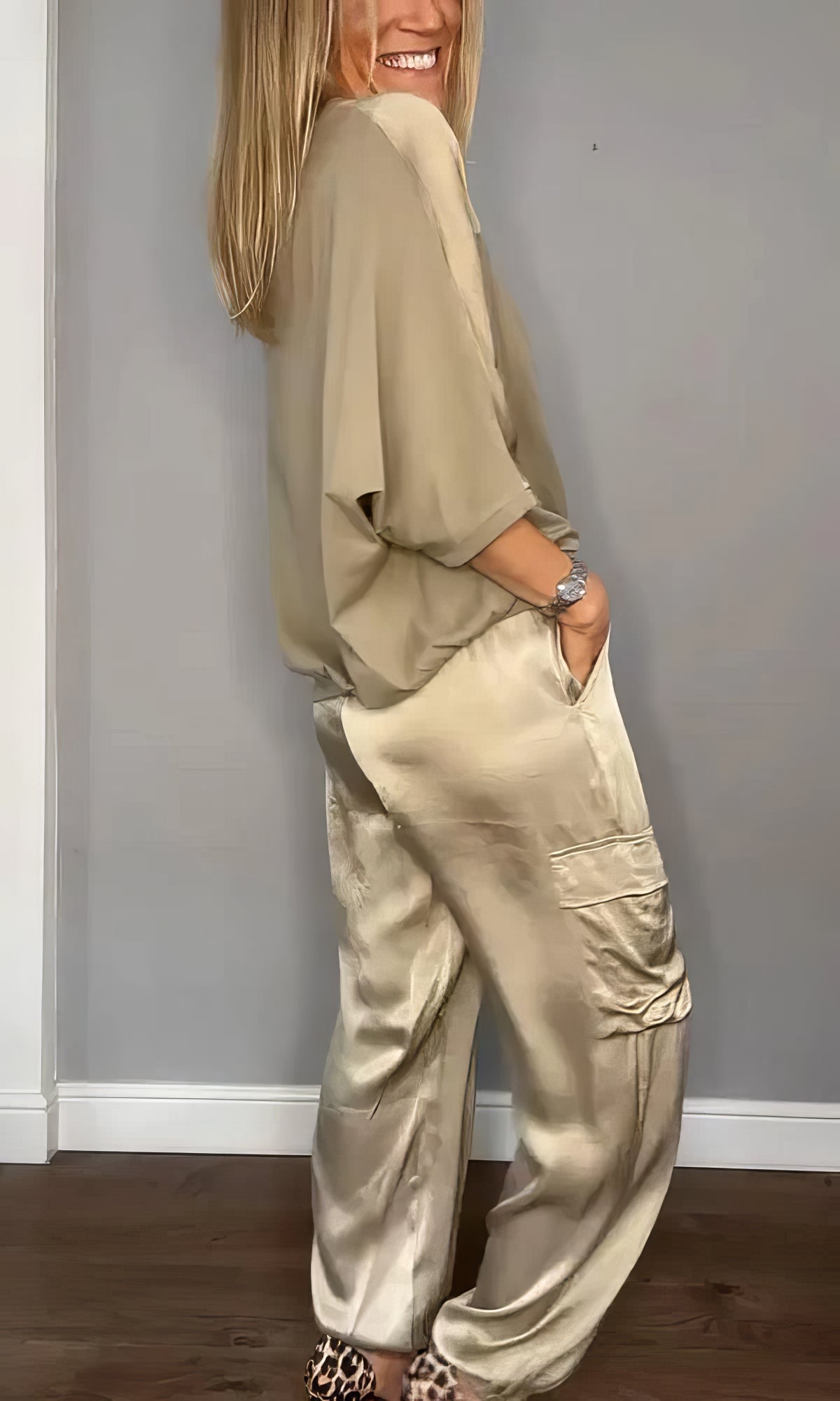 AMELIA | Complete Twee-delige Blouse en Chique Cargo Broek