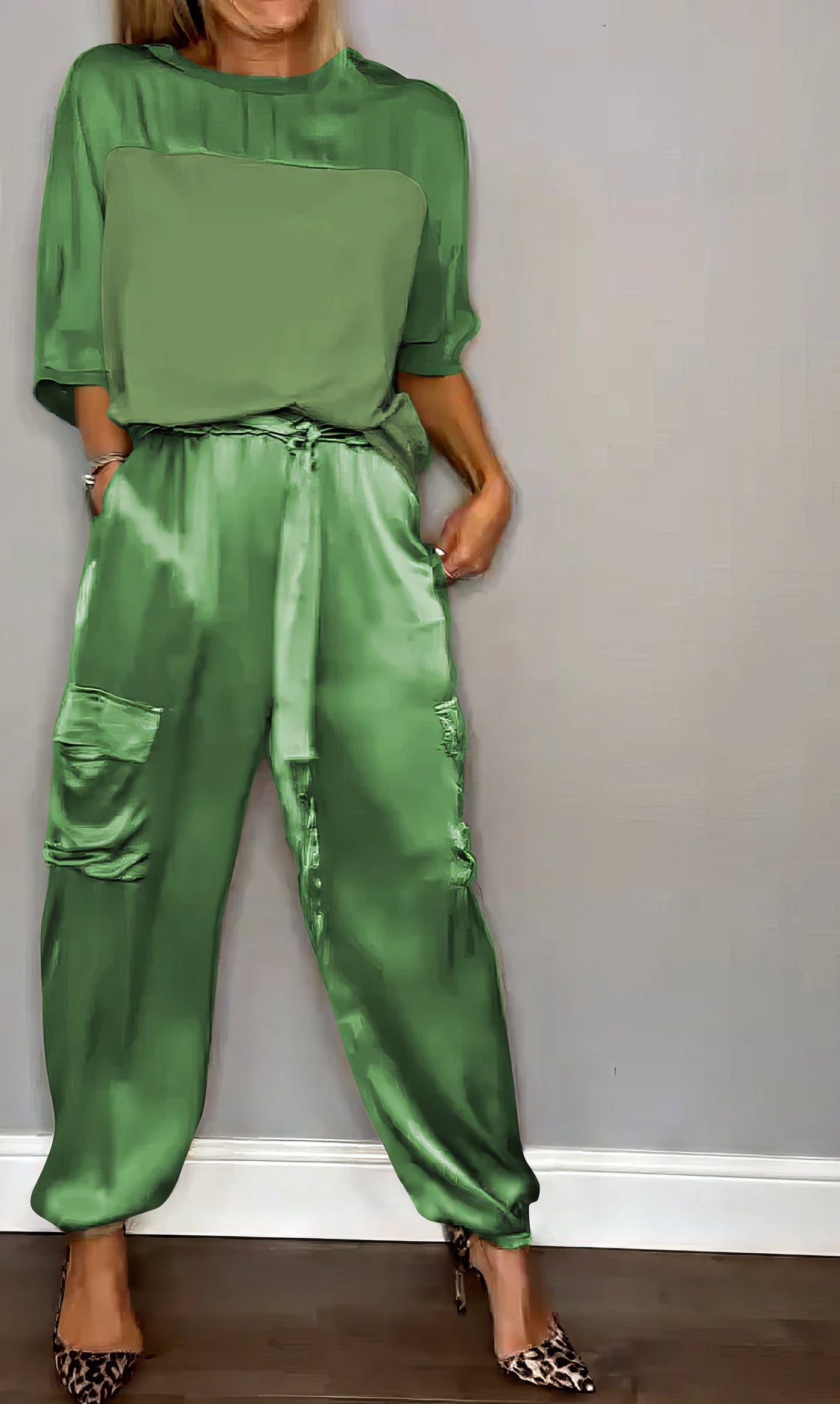 AMELIA | Complete Twee-delige Blouse en Chique Cargo Broek