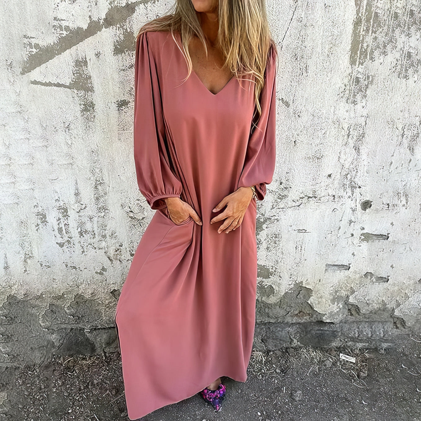 LIVIA | Long Bohemian Dress with Pockets and Stylish Cut